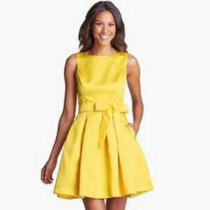 Nordstrom Isaac Mizrahi Mikado Yellow Fit & Flare